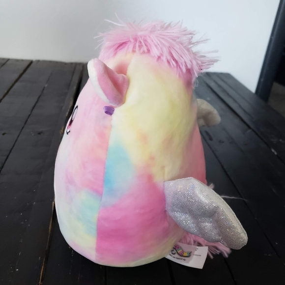 Squishmallow Rainbow Pig Wings Medium Stuffed Plush Toy Soft Paisley Tie Dye - Picture 6 of 8